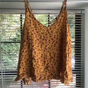 Gold Flowy Floral Shirt